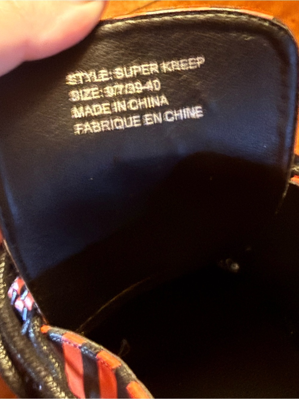 Orange & Black Striped Super Kreep Strangecvlt Size 9 - Picture 6 of 6